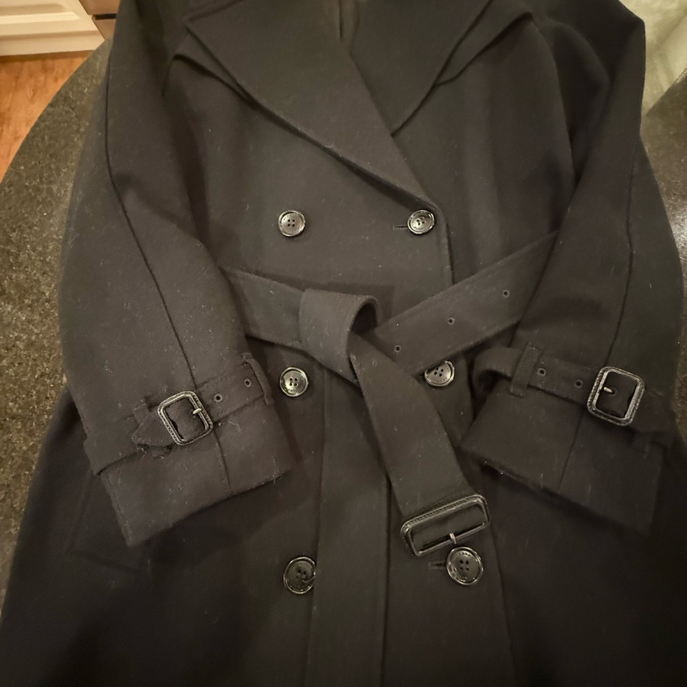 Burberry Black Double-Breasted Coat - Picture 2 of 8